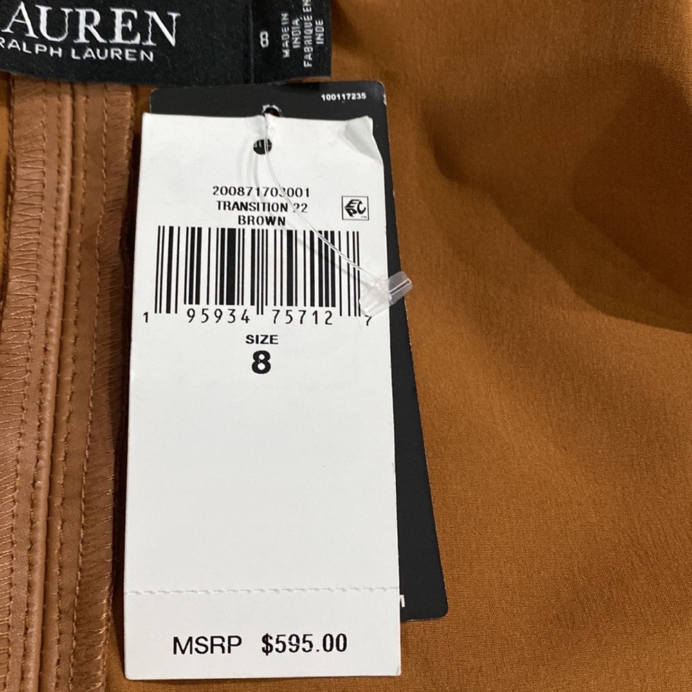 Vintage Ralph Lauren Transition 22 brown leather skirt - Picture 10 of 11
